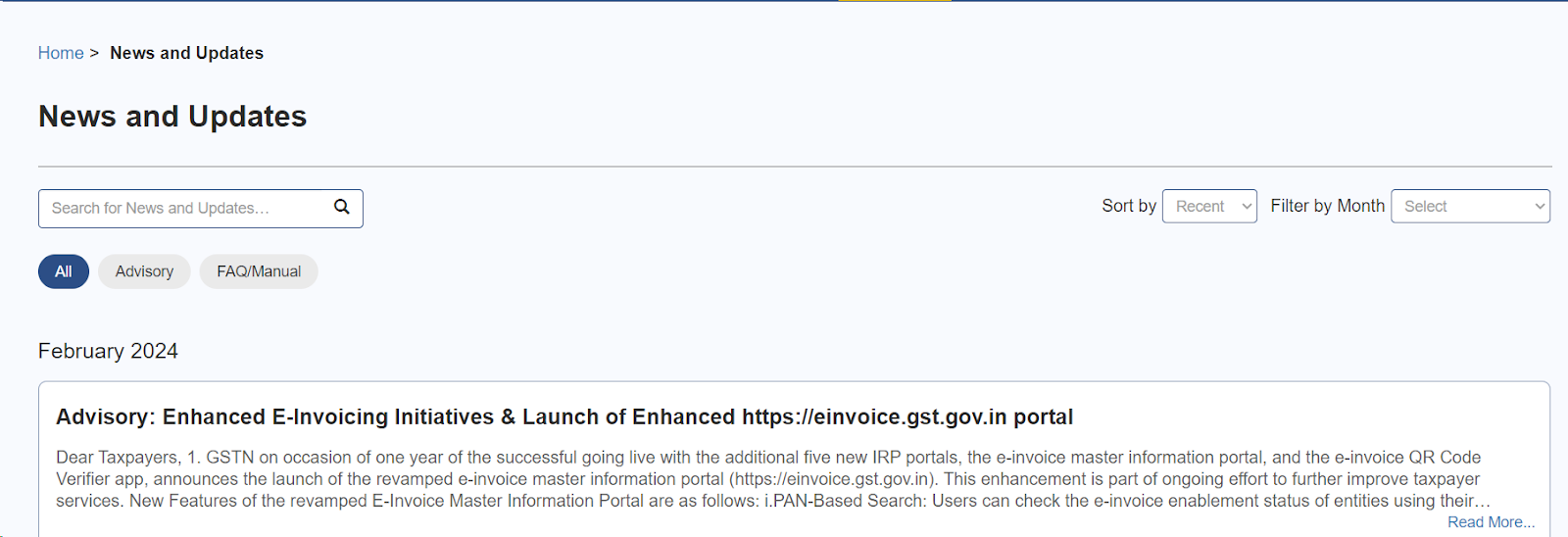 GST E-invoice Master Information portal is live now!