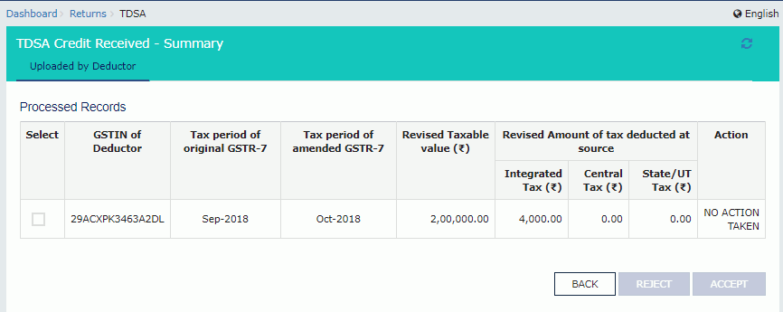 Filing GST form TDS and Credit received image 13