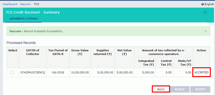 Filing GST form TDS and Credit received image 23