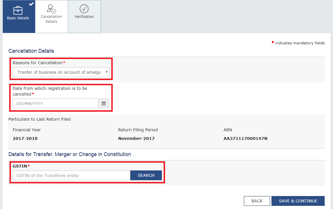 GST Cancellation procedure