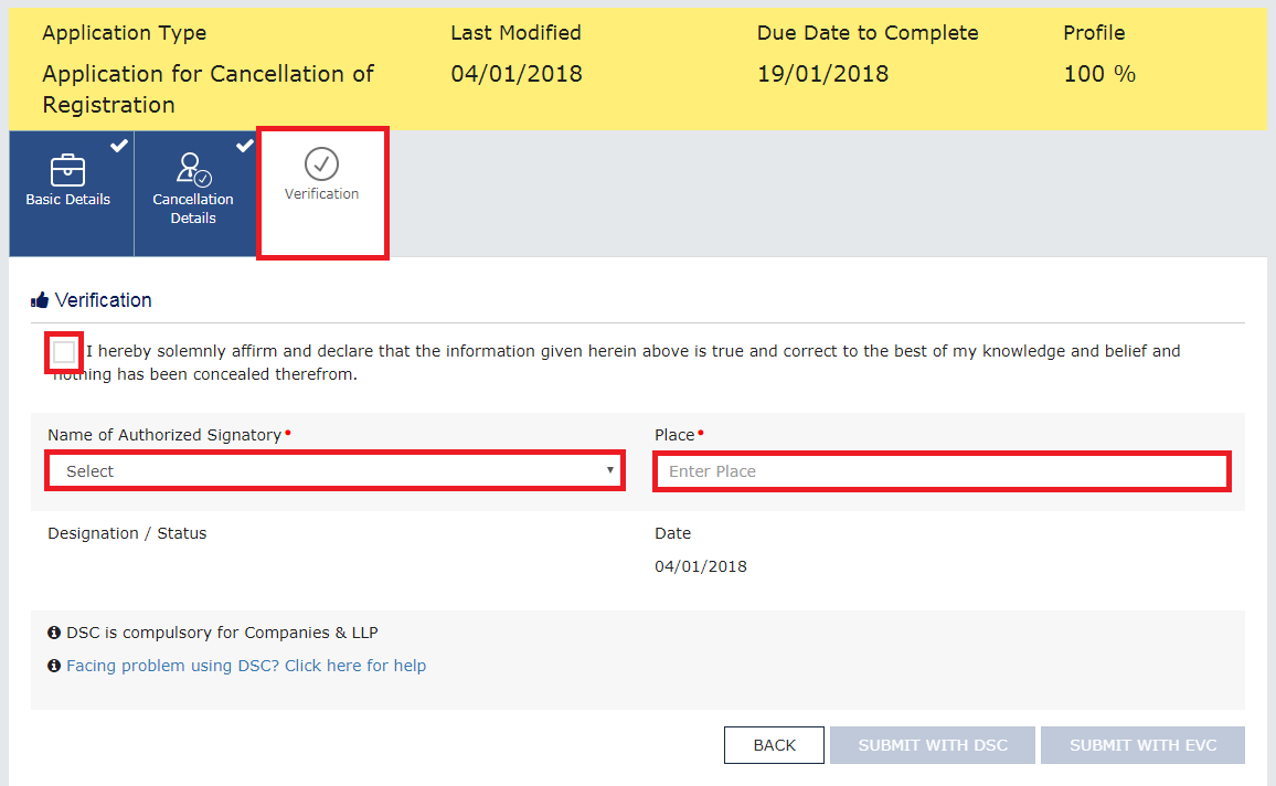 GST Cancellation procedure