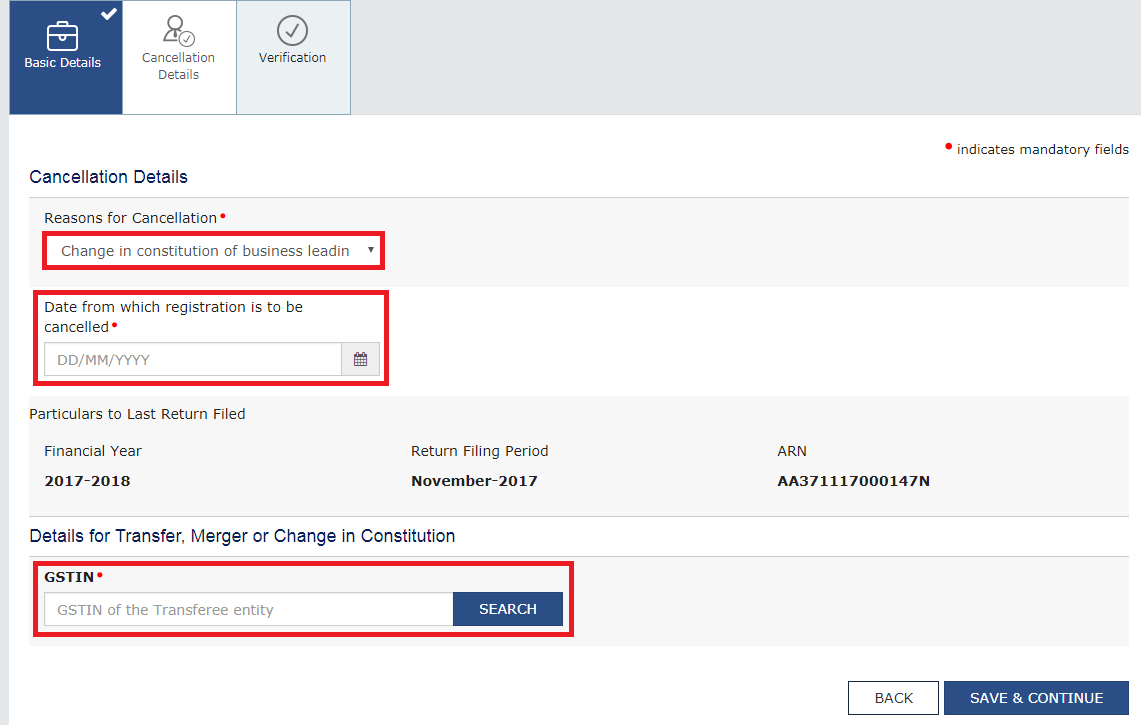 GST Cancellation procedure