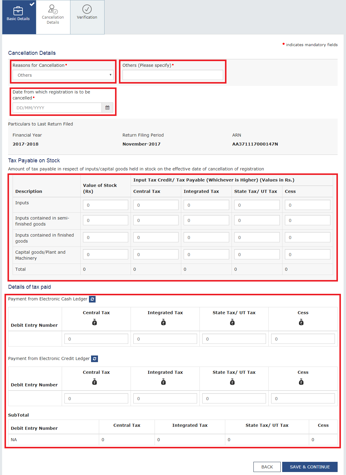 GST Cancellation procedure