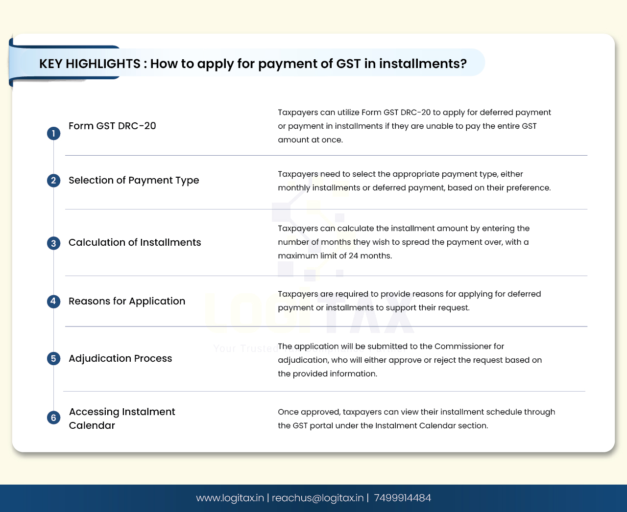 How to apply for payment of GST in installments ?