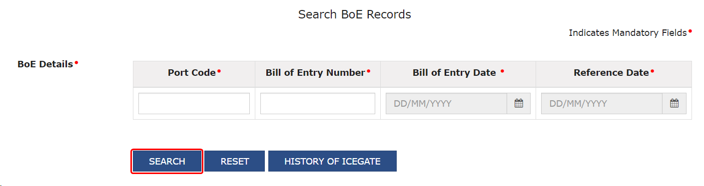 How to search for Bill of Entry on the GST portal?