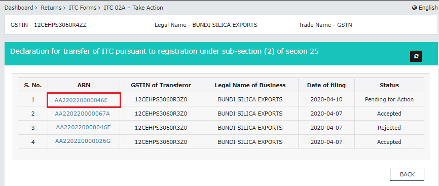 ITC 02A- How to transfer ITC to another GST registration?