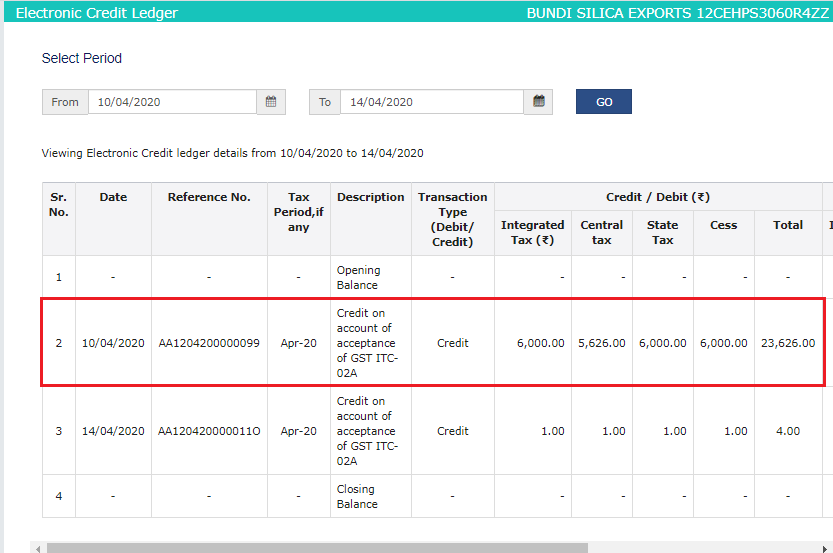 ITC 02A- How to transfer ITC to another GST registration?